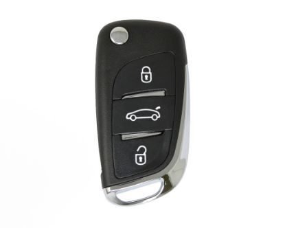 peugeot-flip-remote-key-shell-chrome-3-button-without-battery-holder-modified