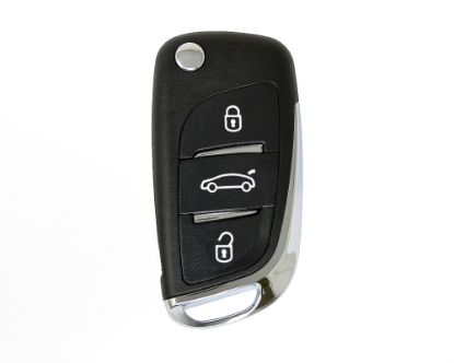 peugeot-flip-remote-key-shell-chrome-3-button-with-battery-holder-modified