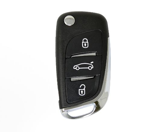 peugeot-flip-remote-key-shell-chrome-3-button-with-battery-holder-modified