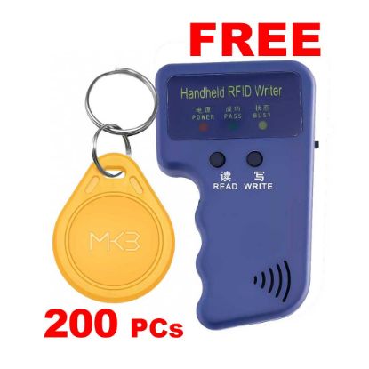 200x-rfid-125khz-key-fob-proximity-t5577-yellow-color-free-handheld-duplicator
