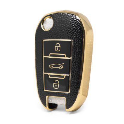 nano-high-quality-gold-leather-cover-for-peugeot-flip-remote-key-3-buttons-black-color-pg-c13j