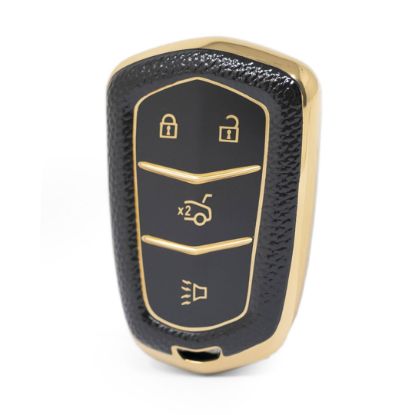 nano-high-quality-gold-leather-cover-for-cadillac-remote-key-4-buttons-black-color-cdlc-a13j4