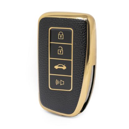 nano-high-quality-gold-leather-cover-for-lexus-remote-key-4-buttons-black-color-lxs-a13j4