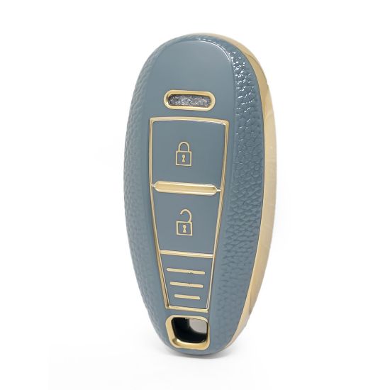 nano-high-quality-gold-leather-cover-for-suzuki-remote-key-2-buttons-gray-color-szk-a13j3a
