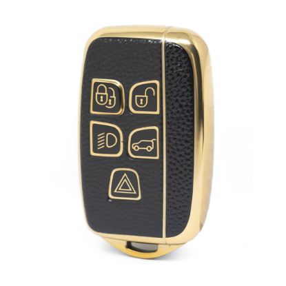 nano-high-quality-gold-leather-cover-for-land-rover-remote-key-5-buttons-black-color-lr-a13j