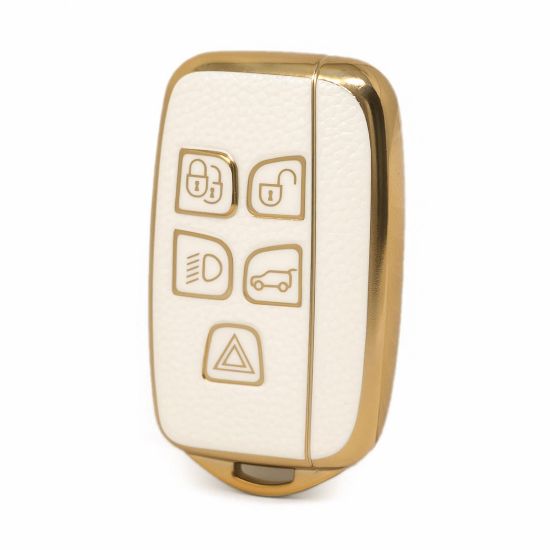 nano-high-quality-gold-leather-cover-for-land-rover-remote-key-5-buttons-white-color-lr-a13j