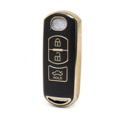 nano-high-quality-gold-leather-cover-for-mazda-remote-key-3-buttons-black-color-mzd-a13j3