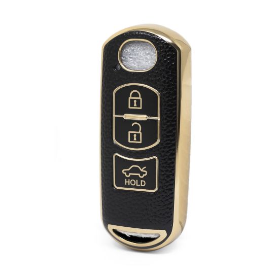 nano-high-quality-gold-leather-cover-for-mazda-remote-key-3-buttons-black-color-mzd-a13j3