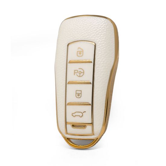 nano-high-quality-gold-leather-cover-for-xpeng-remote-key-4-buttons-white-color-xp-a13j