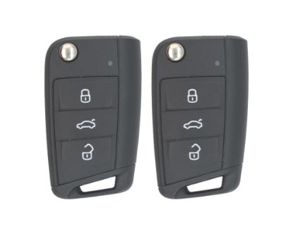 VW MQB BA New Type 2x Flip Remote Key 3 Butto| MK3