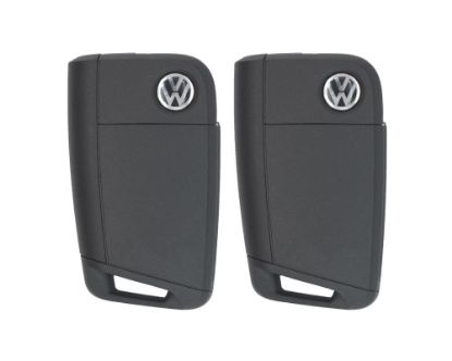VW MQB BA New Type 2x Flip Remote Key 3 Buttons 433MHz With Lock Set -