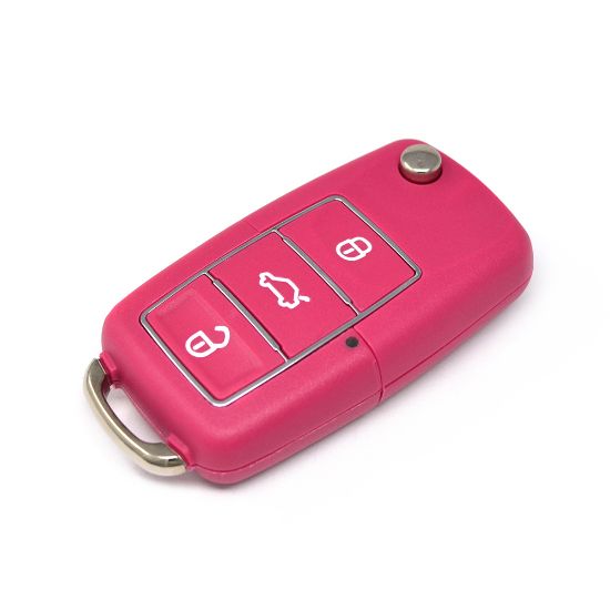New Xhorse VVDI Key Tool VVDI2 Wire Flip Remote Key 3 Buttons Pink XKB502EN