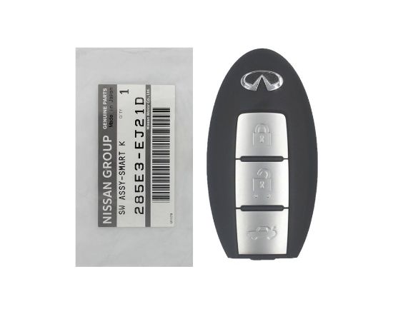 Brand New Infiniti Genuine/OEM Smart Remote Key 3 Buttons 433MHz Manufacturer Part Number: 285E3-EJ21D OEM Box | Emirates Keys