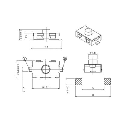 Button Tactile Switch Mercedes Renault 3.8X6X2.6H And a lot of Buttons Switch High Quality Best Price | Emirates Keys
