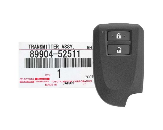 BRAND NEW Toyota Yaris 2012-2018 Genuine Smart Key Remote 2 Buttons 433MHz 89904-52511, 89904-52512 / FCCID : BF2EK | Emirates Keys