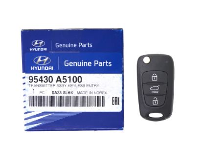 New Hyundai I30 2012 Genuine/OEM Flip Remote Key 3 Buttons 4D Transponder 95430-A5100 95430A5100 / FCCID: RKE-4F04 OEM Box | Emirates Keys