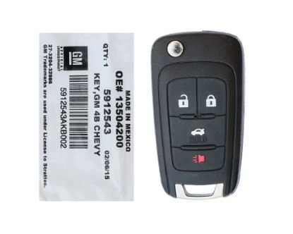 NEW Chevrolet Camaro Camaro Cruze Impala Equinox Malibu 2010-2017 STARTTEC Genuine/OEM Flip Remote Key 4 Buttons 315MHz 5912543 Part #13504200 / FCCID: OHT01060512 / Chip: Philips ID 46 GM EXT