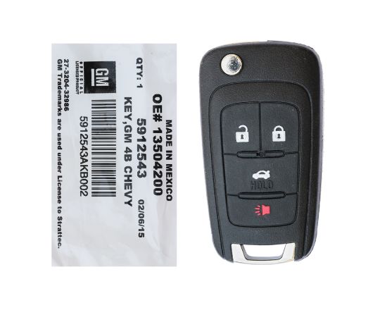 NEW Chevrolet Camaro Camaro Cruze Impala Equinox Malibu 2010-2017 STARTTEC Genuine/OEM Flip Remote Key 4 Buttons 315MHz 5912543 Part #13504200 / FCCID: OHT01060512 / Chip: Philips ID 46 GM EXT