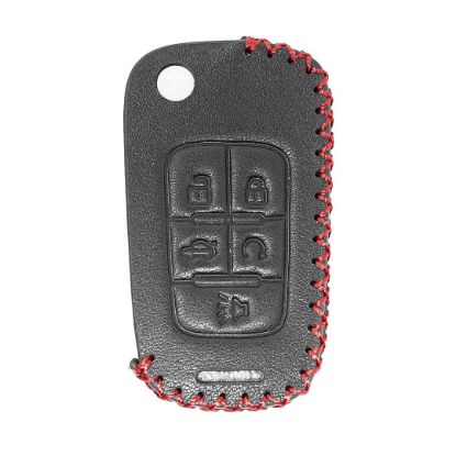 Leather Case For Chevrolet Flip Remote Key 5 Buttons
