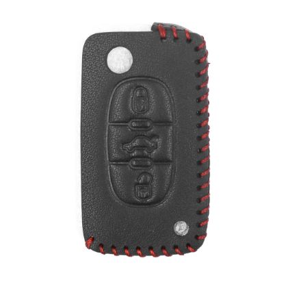 New Aftermarket Leather Case For Peugeot Citroen Flip Remote Key 3 Buttons High Quality Best Price | Emirates Keys