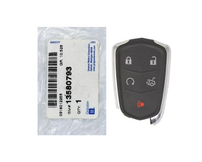 New Cadillac ATS 2015 Genuine / OEM Smart Remote Key 5 Buttons 433MHz OEM Part Number: 13580793 | Emirates Keys