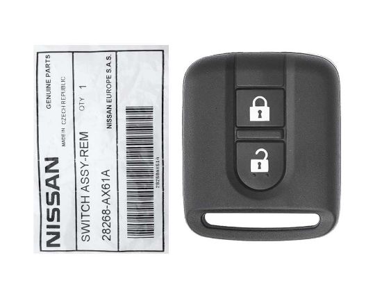 Brand New Nissan Qashqai Navara Micra 2003-2010 Genuine/OEM Remote Head Key 2 Buttons 433MHz 28268-AX61A, FCCID: 5WK4-876 | Emirates Keys