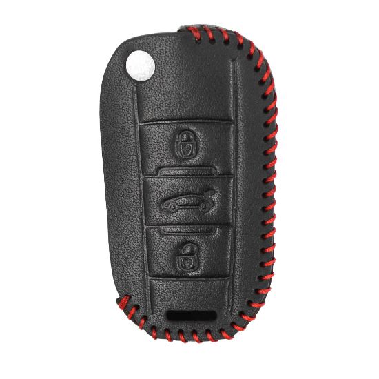 New Aftermarket Leather Case For Peugeot Flip Remote Key 3 Buttons High Quality Best Price | Emirates Keys