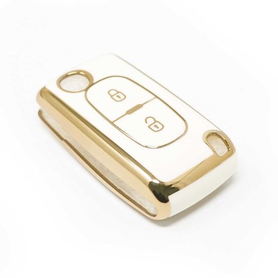 New Aftermarket Nano High Quality Cover For Peugeot Remote Key 2 Buttons White Color D11J2 | Emirates Keys