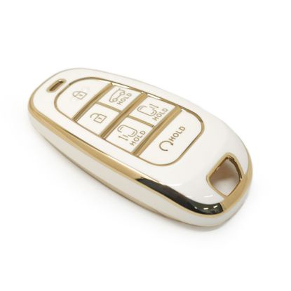 New Aftermarket Nano High Quality Cover For Hyundai Remote Key 6 Buttons Auto Start  White Color | Emirates Keys