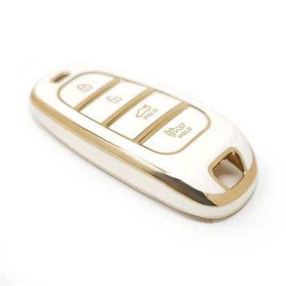 New Aftermarket Nano High Quality Cover For Hyundai Sonata Remote Key 3+1 Buttons White Color | Emirates Keys