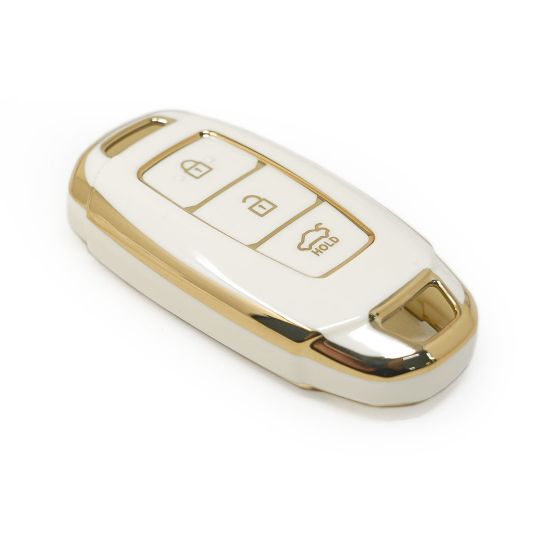 New Aftermarket Nano High Quality Cover For Hyundai Remote Key 3 Buttons White Color | Emirates Keys