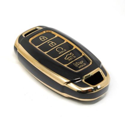 New Aftermarket Nano High Quality Cover For Hyundai Remote Key 4+1 Buttons Auto Start  Black Color  | Emirates Keys