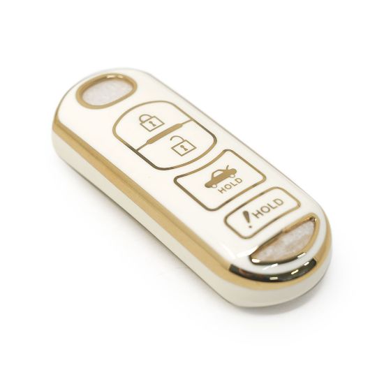 New Aftermarket Nano High Quality Cover For Mazda Remote Key 3+1 Buttons White Color | Emirates Keys