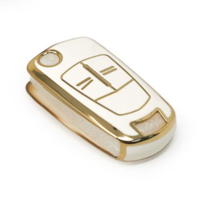 New Aftermarket Nano High Quality Cover For Opel Flip Remote Key 2 Buttons White Color | Emirates Keys