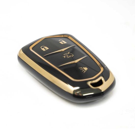 New Aftermarket Nano High Quality Cover For Cadillac Remote Key 3+1 Buttons Black Color | Emirates Keys