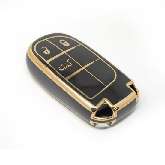 New Aftermarket Nano High Quality Cover For Jeep Remote Key 3 Buttons Black Color | Emirates Keys