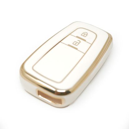 New Aftermarket Nano High Quality Cover For Toyota Prius C-RH Prado Remote Key 2 Buttons White Color | Emirates Keys