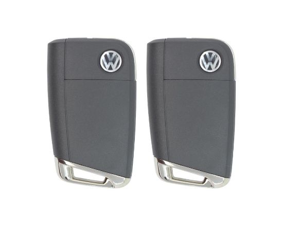 VW MQB BG New Type 2x Flip Remote Key 3 Buttons 433MHz With Lock Set -