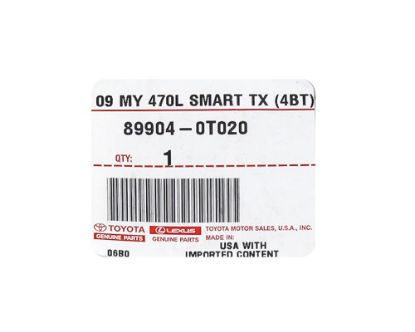 NEW Toyota Venza 2010-2016 Genuine/OEM Smart Key 4 Buttons 315MHz Manufacturer Part Number: 89904-0T020 899040T020 / FCCID: HYQ14ACX | Emirates Keys