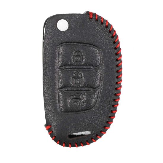 New Aftermarket Leather Case For Hyundai Flip Remote Key 3 Buttons High Quality Best Price | Emirates Keys