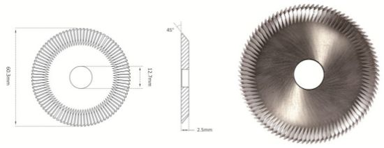 Picture of Angle Miling Cutter HJ-X23MC HSSCo-Coating φ60.3x2.5xφ12.7x45°