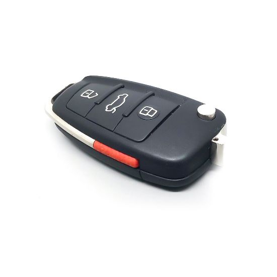 New Audi Q7 Genuine Flip Remote Key 3 Button 315MHz Manufacturer Part Number: 4F0837220A , FCC ID: IYZ 3314 | Emirates Keys 