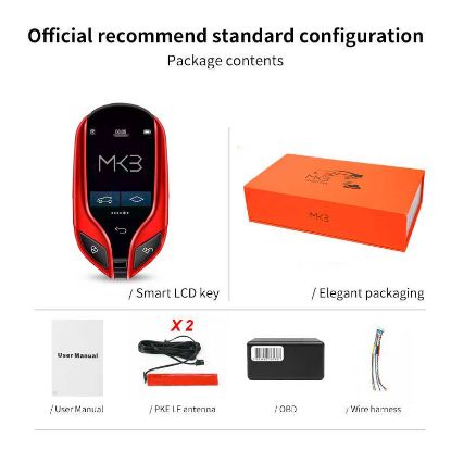New Aftermarket LCD Universal Modified Smart Remote Key PKE System For All Keyless Car Maserati Style Red Color | Emirates Keys