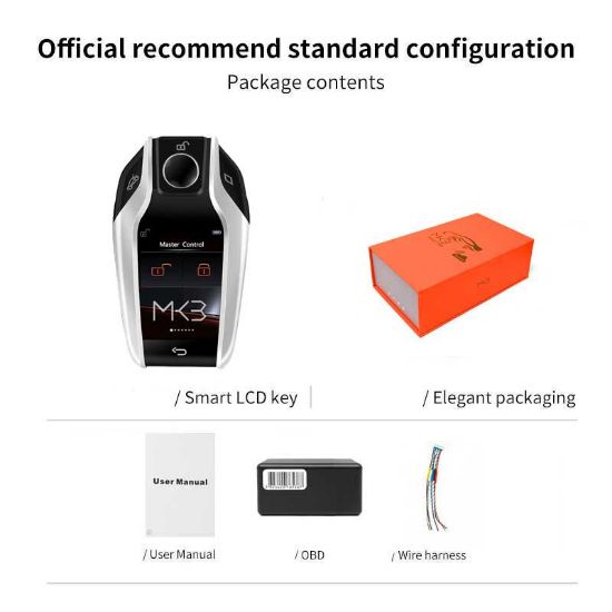 New Aftermarket LCD Upgrade Version Modified Universal Smart Remote Key Kit For All Keyless car BMW Style Silver Color | Emirates Keys