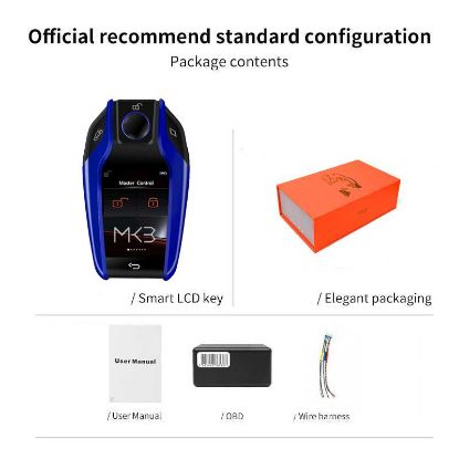 New Aftermarket LCD Upgrade Version Modified Universal Smart Remote Key Kit For All Keyless car BMW Style Blue Color | Emirates Keys