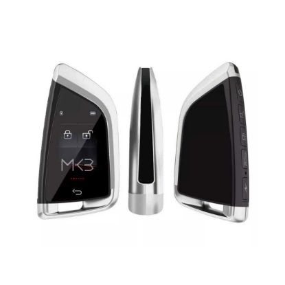 New Aftermarket LCD Universal Smart Key Kit With Keyless Entry And IOS Car FEM Style Location Tracking System Silver Color |MK3