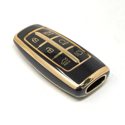 New Aftermarket Nano High Quality Cover For Hyundai Genesis Remote Key 5+1 Auto Start Buttons Black Color | Emirates Keys