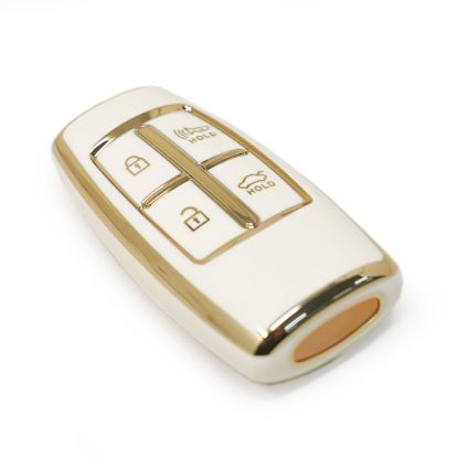 New Aftermarket Nano High Quality Cover For Hyundai Genesis Remote Key 3+1 Buttons White Color | Emirates Keys