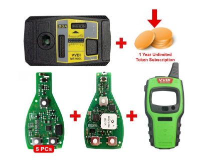 Xhorse VVDI MB BGA Tool Device Programmer With Free 1 Year Unlimited Token Subscription & Mini Key Tool Device & 5 Pcs Of Mercedes Benz BGA PCB 4 Buttons & Universal Mercedes Benz Fbs3 Smart Key PCB Keyless Entry