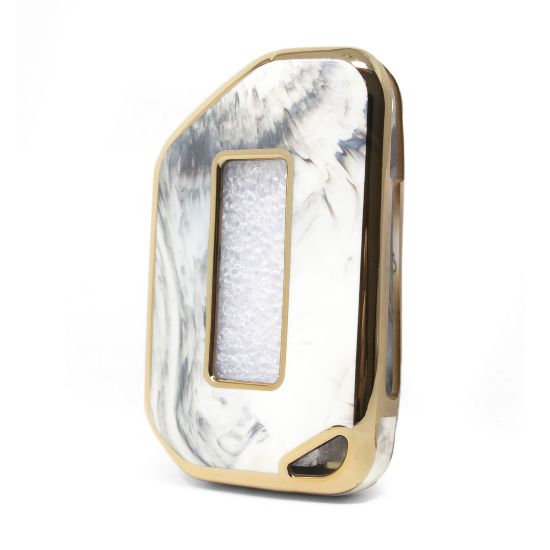 New Aftermarket Nano High Quality Marble Cover For Jeep Flip Remote Key 4 Buttons White Color Jeep-C12J  | Emirates Keys